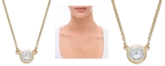 Macy's Bezel-Set Diamond Pendant Necklace (1/5 ct. t.w.) in 14K Gold or White Gold 